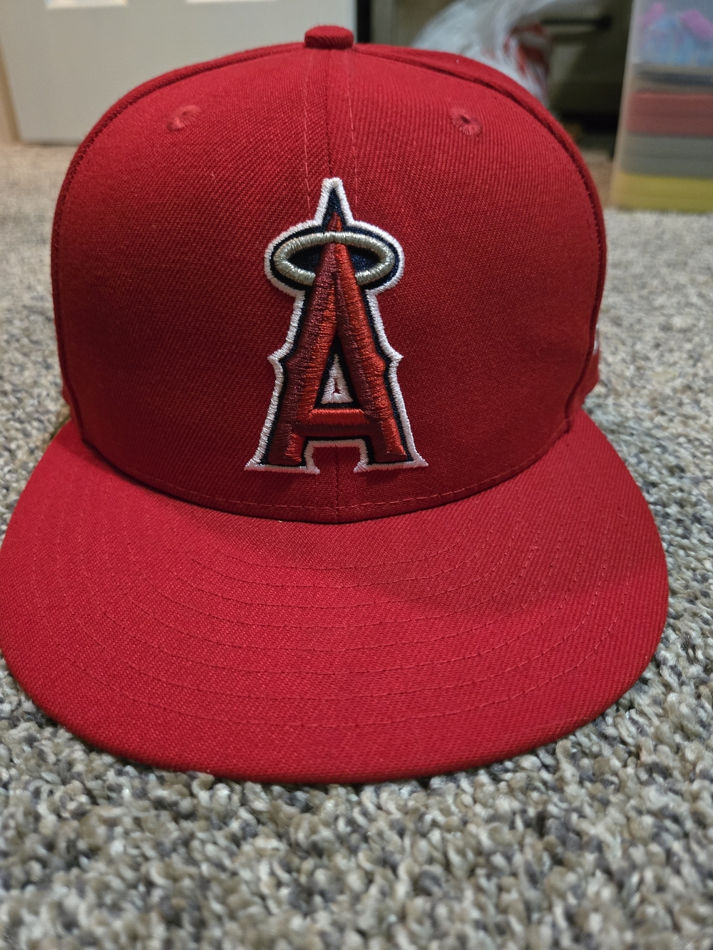 New Era Red Los Angeles Angels Fitted Baseball Cap